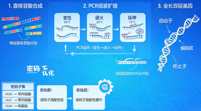 基因合成技术原理与流程全景图