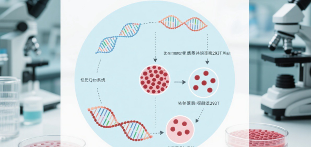 慢病毒载体构建与包装流程示意图